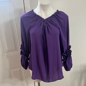 Eva Mendes for New York & Company Elegant Purple Blouse